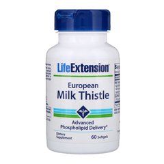 Силимарин (расторопша), European Milk Thistle, Life Extension, 60 желатиновых капсул - фото