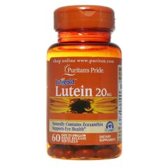 Лютеин для зрения с зеаксантином, Lutein with Zeaxanthin, Puritan's Pride, 20 мг, 60 капсул - фото