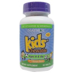 Вітаміни для дітей, Kid's Chewable 6 & Up, апельсин, 60 таблеток - фото