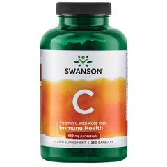 Витамин C и Шиповник, Vitamin C with Rose Hips, Swanson, 500 мг, 250 капсул - фото