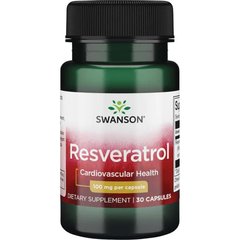 Ресвератрол, Resveratrol 100, Swanson, 100 мг, 30 капсул - фото