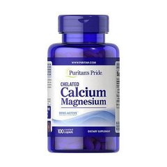 Кальций Магний, Calcium Magnesium, Puritan's Pride, 100 капсул - фото