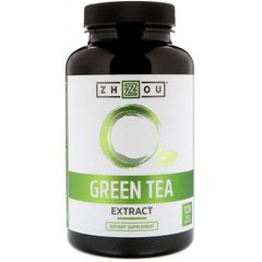 Зелений чай, екстракт, Green Tea, Zhou Nutrition, 120 вегетаріанських капсул - фото