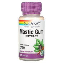 Смола мастикового дерева, экстракт, Mastic Gum, Solaray, 500 мг, 45 вегетарианских капсул - фото