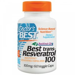 Ресвератрол, Resveratrol, Doctor's Best, 100 мг, 60 капсул - фото