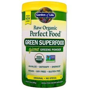 Замінник харчування, зелена суперпища, Green Superfood, Garden of Life, Perfect Food, 209 г - фото