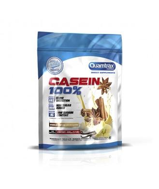 Казеїн, 100% Casein, Quamtrax, смак ванільний крем, 500 г - фото