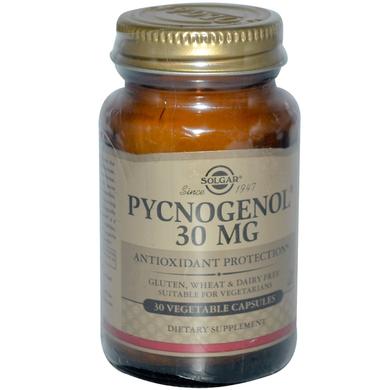 Пікногенол, Pycnogenol, Solgar, 30 мг, 30 капсул - фото