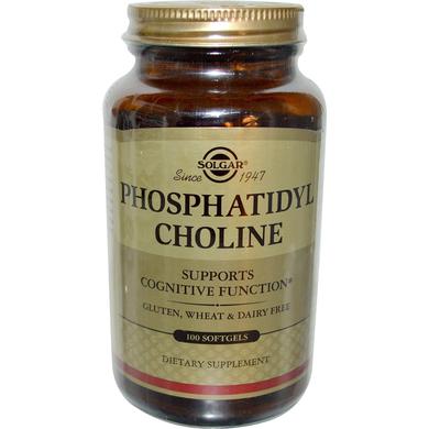 Фосфатидилхолін, Phosphatidyl Choline, Solgar, 100 капсул - фото