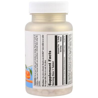 Вітамін B-12 метилкобаламін, зі смаком мандарину, B-12 Methylcobalamin, Kal, 1000 мкг, 90 таблеток - фото
