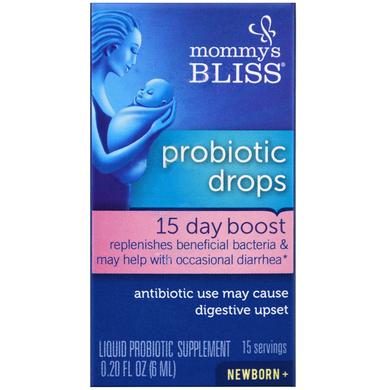 Пробиотики для новорожденных на 15 дней, Probiotic Drops, Mommy's Bliss, 10 мл - фото