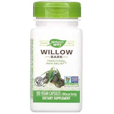 Белая ива, кора, White Willow, Nature's Way, 400 мг, 100 капсул - фото