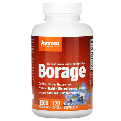 Масло огуречника (Borage), Jarrow Formulas, 1200 мг, 120 капсул - фото