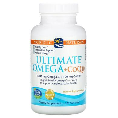 Омега + коэнзим, Ultimate Omega + CoQ10, Nordic Naturals, 1000 мг, 120 гелевых капсул - фото
