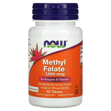 Фолиевая кислота, метилированная, Methyl Folate, Now Foods, 1000 мкг, 90 таблеток - фото