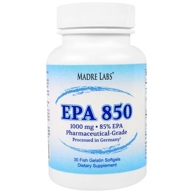Рыбий жир, EPA 850, Madre Labs, 1000 мг, 30 капсул - фото