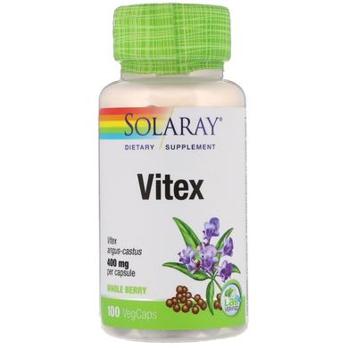 Вітекс священний, Vitex, Solaray, 400 мг, 100 капсул - фото