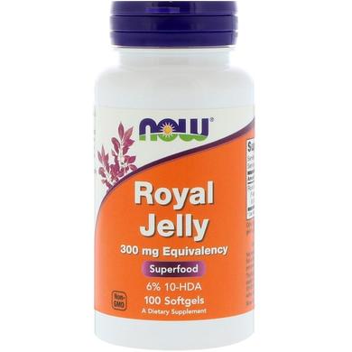 Маточне молочко, Royal Jelly, Now Foods, 100 гелевих капсул - фото