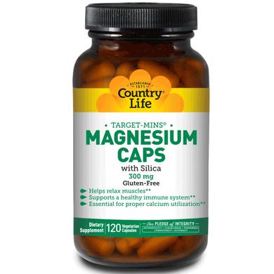Магній, Magnesium, Country Life, 300 мг, 120 капсул - фото