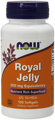Маточное молочко, Royal Jelly, Now Foods, 100 гелевых капсул - фото