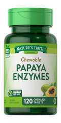 Папаїн, Papaya Enzyme, Nature's Truth, 120 жувальних таблеток - фото