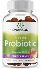 Пробіотики, Probiotic, Swanson, фруктове безумство, 90 жувальних цукерок - фото