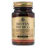 Биотин, Biotin, Solgar, 300 мкг, 100 таблеток, фото