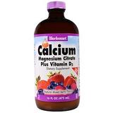 Жидкий кальций цитрат магния + Д3, Calcium Magnesium Citrate, Bluebonnet Nutrition, ягодный вкус, 472 мл, фото