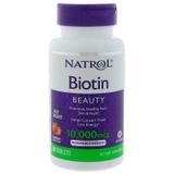 Биотин, Biotin, Natrol, клубника, 10000 мкг, 60 таблеток, фото