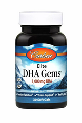 Докозагексаеновая кислота (ДГК), Elite DHA Gems, Carlson Labs, 1000 мг, 30 гелевых капсул - фото