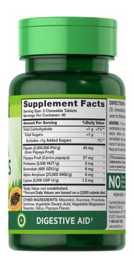 Папаїн, Papaya Enzyme, Nature's Truth, 120 жувальних таблеток - фото