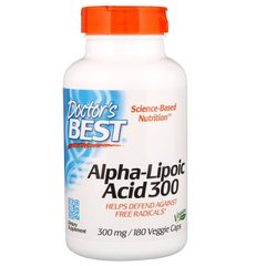 Альфа-липоевая кислота, Alpha-Lipoic Acid, Doctor's Best, 300 мг, 180 капсул - фото