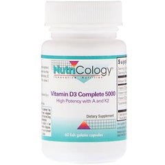 Витамин D3 Complete 5000, Nutricology, 60 желатиновых капсул - фото