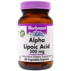 Альфа-липоевая кислота, Alpha Lipoic Acid, Bluebonnet Nutrition, 300 мг, 60 капсул - фото