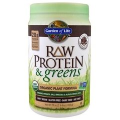 Рослинний білок сирого і зелень, Raw Protein & Greens, Garden of Life, смак шоколаду, органік, 611 г - фото
