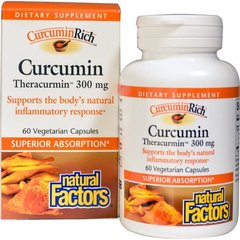Куркумін, 300 мг, Natural Factors, 60 капсул - фото