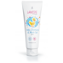 Гель-шампунь для мытья 2 в 1 для детей в возрасте от 3 месяцев, Линия Lambini, Lambre, 120 мл - фото