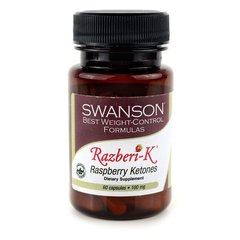 Малиновые кетоны, Razberi-K, Swanson, 100 мг, 60 капсул - фото