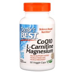 Коензим Q10, L-Карнитин і Магній, CoQ10, L-Carnitine, Magnesium, Doctor's Best, 90 капсул - фото