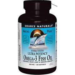 Омега 3 из рыбьего жира, арктический, Omega-3 Fish Oil, Source Naturals, 850 мг, 60 капсул - фото