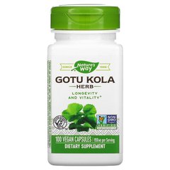 Готу Кола, 950 мг, Gotu Kola, Nature's Way, 100 вегетарианских капсул - фото