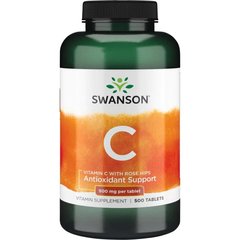 Витамин С с шиповником, Vitamin C with Rose Hips, Swanson, 500 мг, 500 капсул - фото