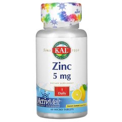 Цинк вкус лимона, Zinc, Kal, 5 мг, 60 таблеток - фото