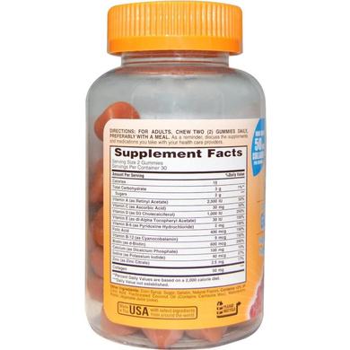 Мультивитамины с биотином для женщин, Women's Multivitamin Gummies, Sundown Naturals, вкус малины, 60 жевательных конфет - фото