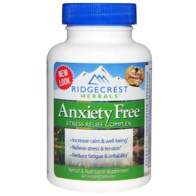 Защита от стресса, Anxiety Freе, RidgeCrest Herbals, 60 растительных капсул - фото