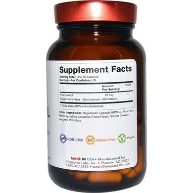 Поликозанол, Policosanol, Olympian Labs Inc., 10 мг, 60 капсул - фото