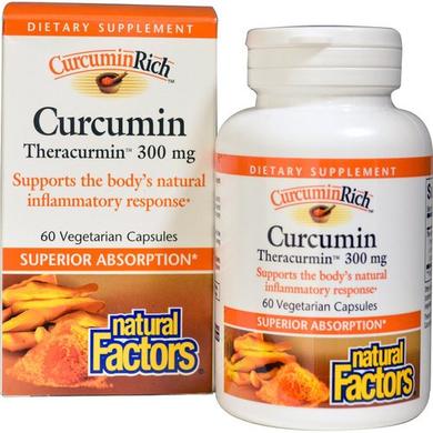 Куркумин, 300 мг, Natural Factors, 60 капсул - фото
