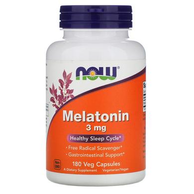 Мелатонін, Melatonin, Now Foods, 3 мг, 180 капсул - фото