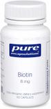 Біотин, Biotin, Pure Encapsulations, 8 мг, 60 капсул, фото