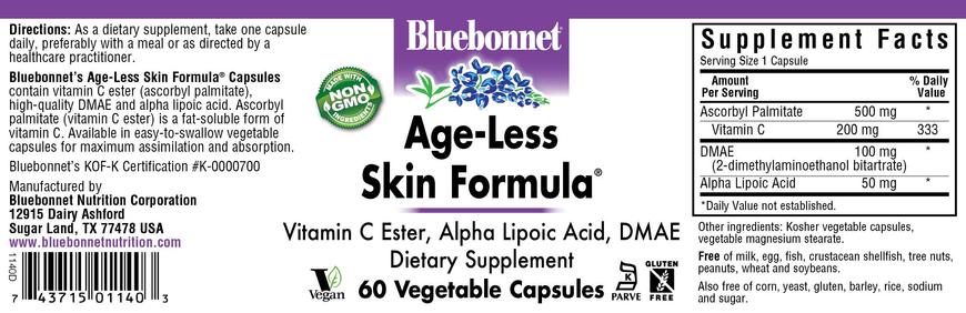 Формула омолодження шкіри, Age-Less Skin Formula, Bluebonnet Nutrition, 60 рослинних капсул - фото